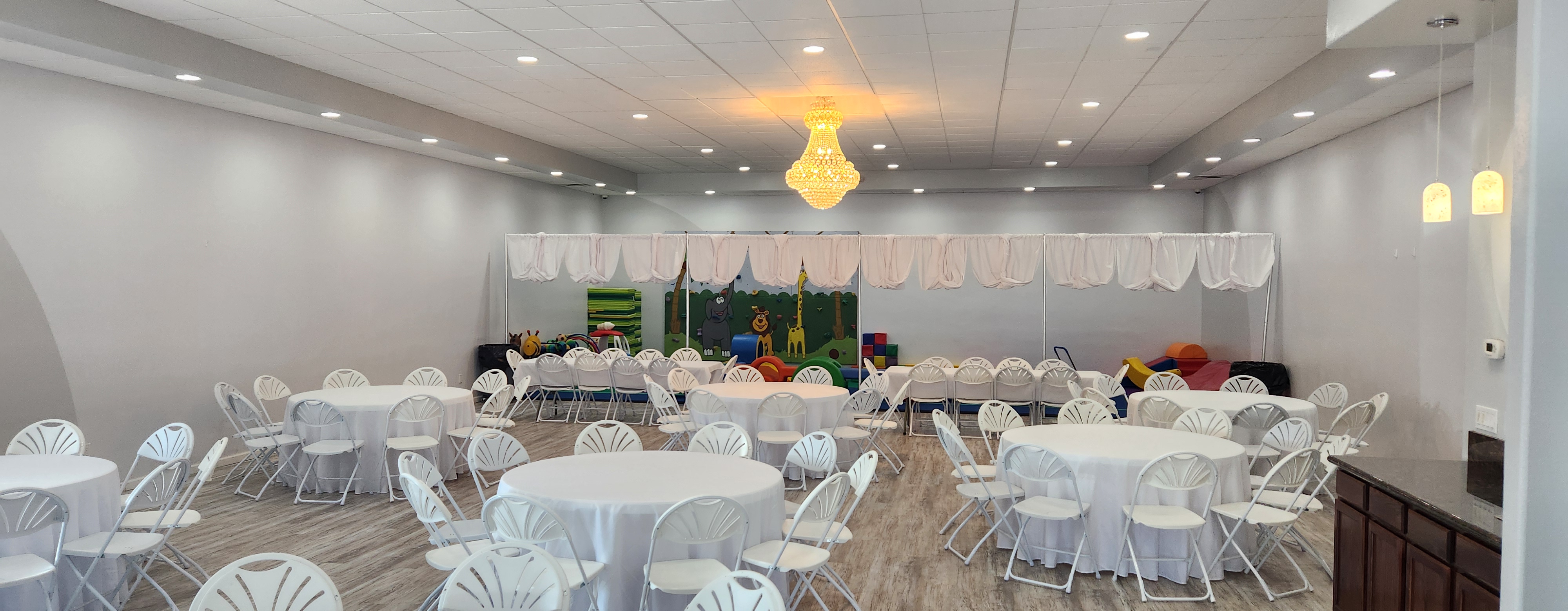 Event venue setup with elegant decor