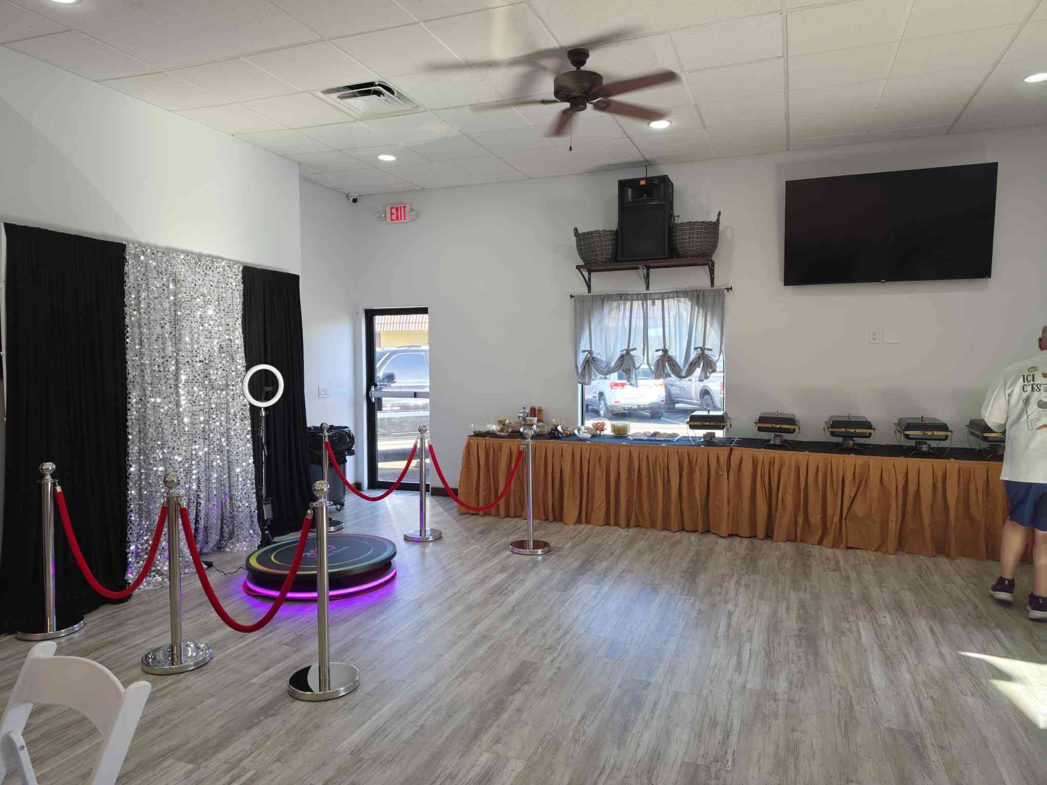 Photo booth corner setup at Event Palace