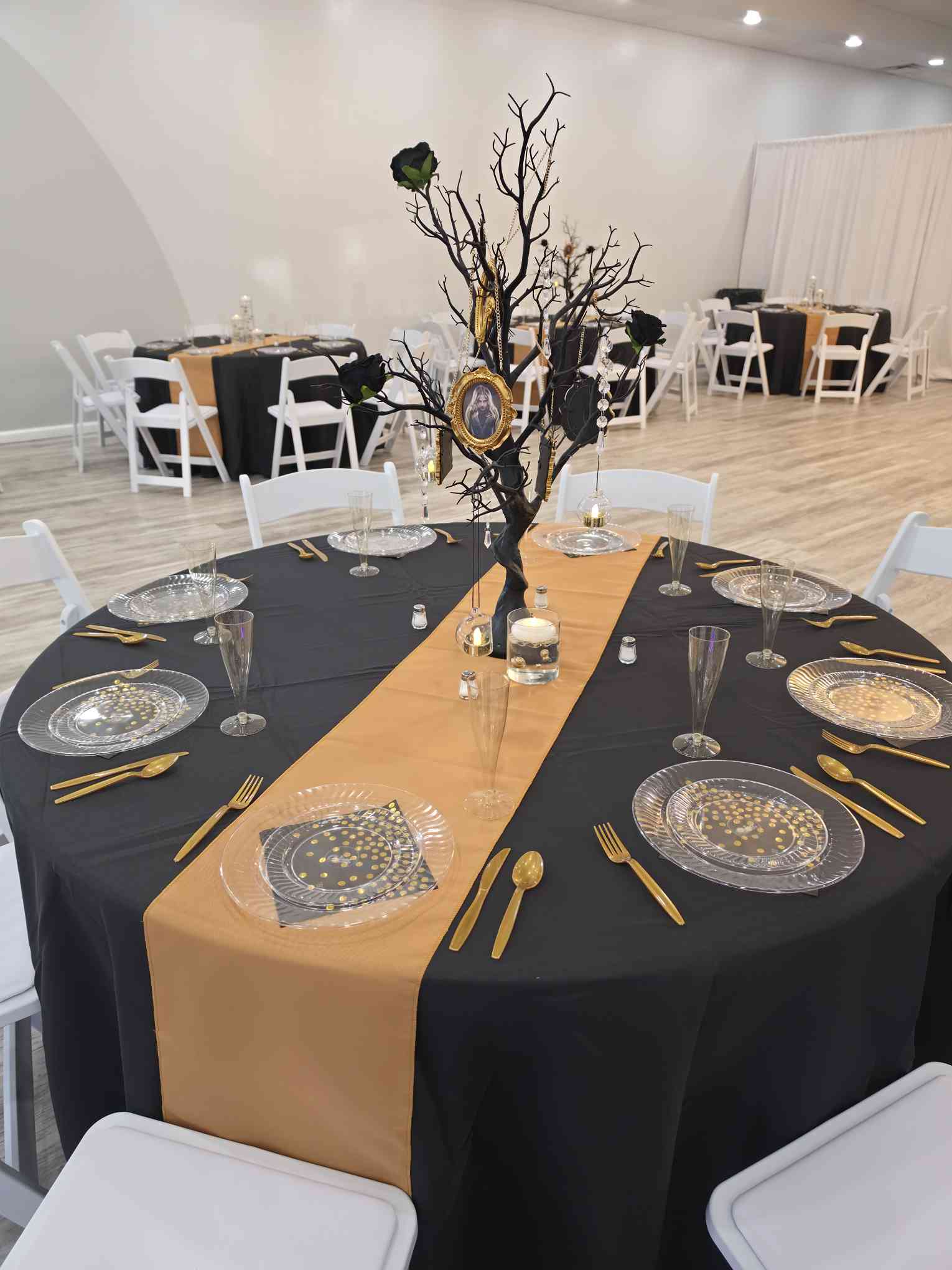 Centerpiece table detail at Event Palace
